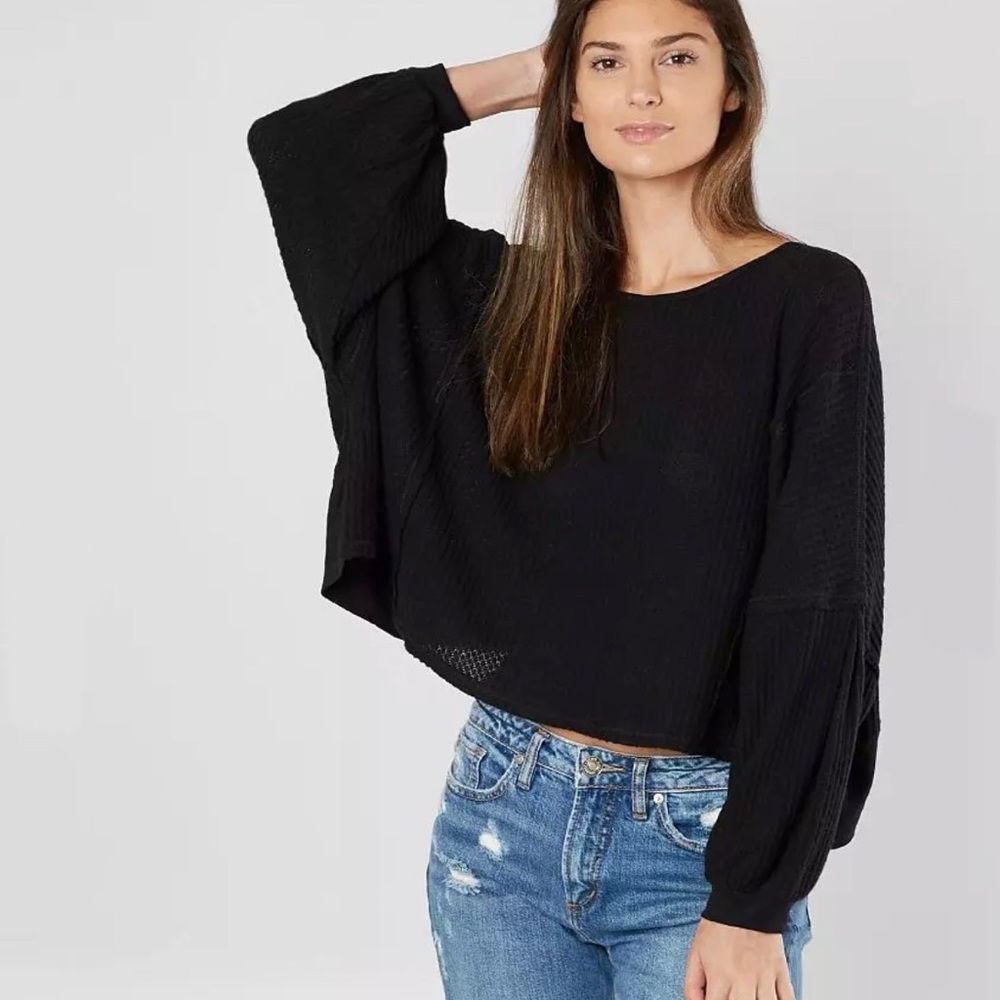 We the Free Love Me Thermal Top in black
